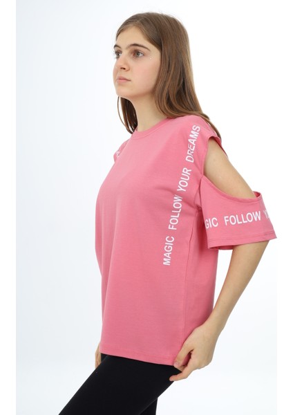 Angelos Girls Kız Çocuk Omuzları Açık T-Shirt 9-14 Yaş PX017