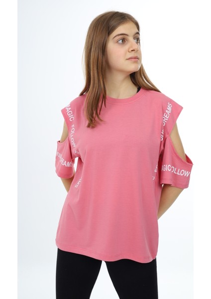 Angelos Girls Kız Çocuk Omuzları Açık T-Shirt 9-14 Yaş PX017