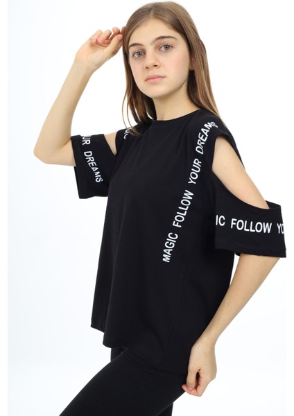 Angelos Girls Kız Çocuk Omuzları Açık T-Shirt 9-14 Yaş PX017