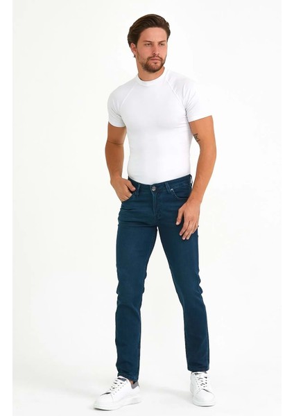 Digital Jeans Örme Hamur Kumaş Dar Kesim Slim Fit Erkek Açık Yeşil Kot Pantolon