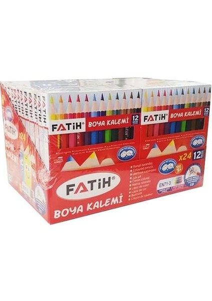 Fatıh 12 Renk 1/2 Yarım Boy Boya Kalemı 24LU