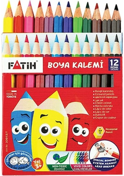 Fatıh 12 Renk 1/2 Yarım Boy Boya Kalemı 24LU modelleri