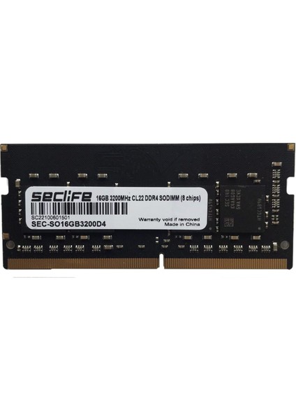 16 GB 3200MHZ CL22 (SEC-SO16GB3200D4) Ddr4 Seclife Notebook Ram