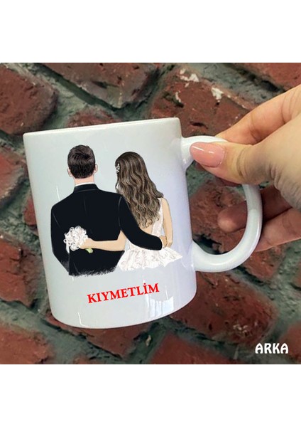 Size Özel Kıymetlim Seramik Baskılı Kupa Bardaklar