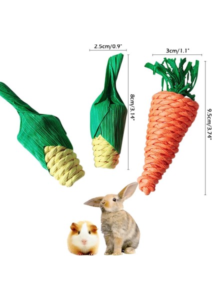 3 Adet Tarzı Hamster Tavşan Çiğneme Oyuncak Isırık Eziyet Diş Oyuncakları Mısır Havuç Dokuma Topları Diş Temizleme Turp Molar Oyuncaklar Pet Malzemeleri (Yurt Dışından) indirimleri