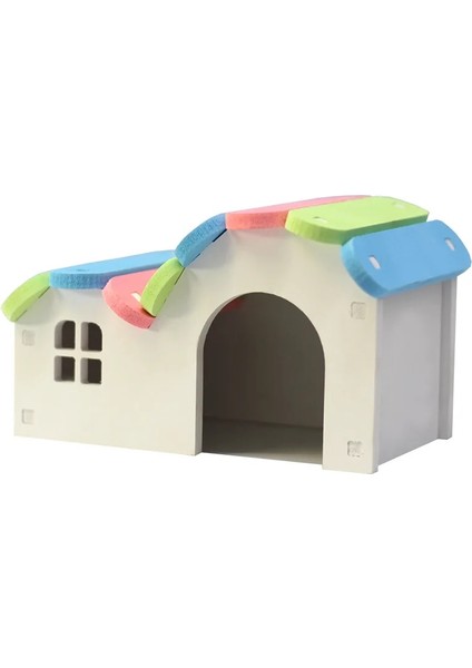 Renk Stili 14X9.5X8CM Küçük Evcil Hayvan Evi Küçük Hayvan Uyku Yuvası Hamster Gine Domuzu Gizli Gökkuşağı Evi Ahşap Plastik Montaj Altın Ayı Malzemeleri (Yurt Dışından)