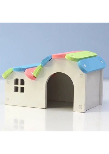 Renk Stili 14X9.5X8CM Küçük Evcil Hayvan Evi Küçük Hayvan Uyku Yuvası Hamster Gine Domuzu Gizli Gökkuşağı Evi Ahşap Plastik Montaj Altın Ayı Malzemeleri (Yurt Dışından) fiyatları