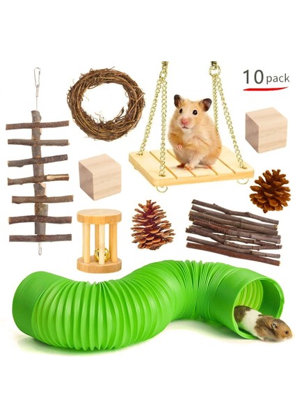 11 Adet Set Stili Hamster Oyuncak Setleri Tavşan Kobay Gelincik Oyun Molar Ürün Seti Boru Ahşap Set Oyuncak Hamster Lla Için Kuş Küçük Evcil Hayvanlar Oyuncaklar (Yurt Dışından)