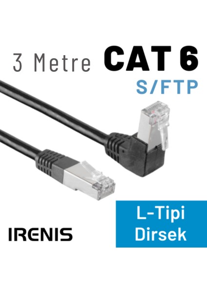 3 mt Cat6 S/ftp Dirsek Kablo