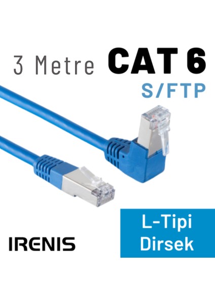 3 mt Cat6 S/ftp Dirsek Kablo