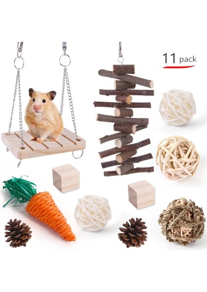 12'li Paket Stili Hamster Tavşan Çiğneme Oyuncak Seti Bite Eziyet Diş Oyuncakları Mısır Havuç Dokuma Topları Diş Temizleme Molar Evcil Hayvan Malzemeleri (Yurt Dışından)