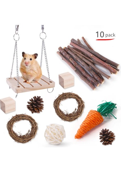 12'li Paket Stili Hamster Tavşan Çiğneme Oyuncak Seti Bite Eziyet Diş Oyuncakları Mısır Havuç Dokuma Topları Diş Temizleme Molar Evcil Hayvan Malzemeleri (Yurt Dışından)