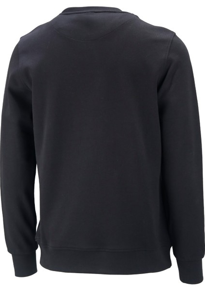 Erkek Standart Fit Bisiklet Yaka Baskılı Pamuklu Siyah Sweatshirt fiyatları