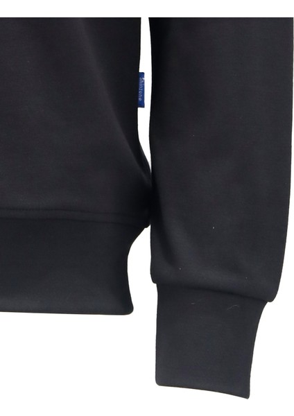 Erkek Standart Fit Bisiklet Yaka Baskılı Pamuklu Siyah Sweatshirt fırsatları