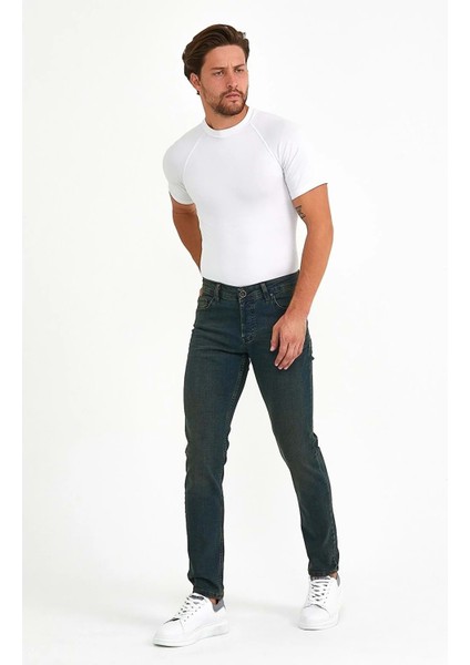 Digital Jeans Dar Kesim Slim Fit Erkek Yeşil Kot Pantolon