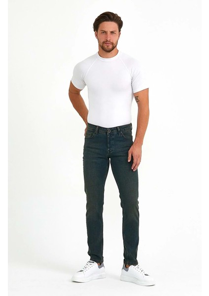 Digital Jeans Dar Kesim Slim Fit Erkek Yeşil Kot Pantolon