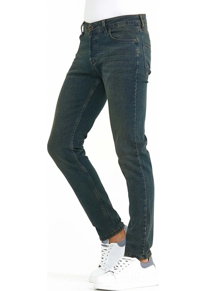 Digital Jeans Dar Kesim Slim Fit Erkek Yeşil Kot Pantolon