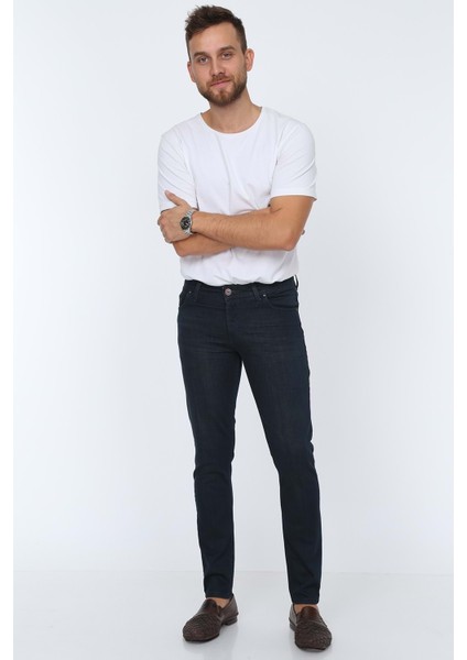 Digital Jeans Dar Kesim Slim Fit Erkek Lacivert Kot Pantolon