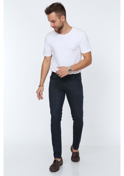 Digital Jeans Dar Kesim Slim Fit Erkek Lacivert Kot Pantolon