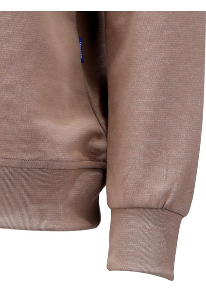 Erkek Standart Fit Bisiklet Yaka Baskılı Pamuklu Sütlü Kahve Sweatshirt fırsatları