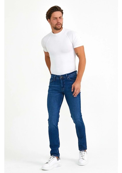 Digital Jeans Dar Kesim Slim Fit Erkek Koyu Mavi Kot Pantolon