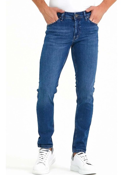 Digital Jeans Dar Kesim Slim Fit Erkek Koyu Mavi Kot Pantolon