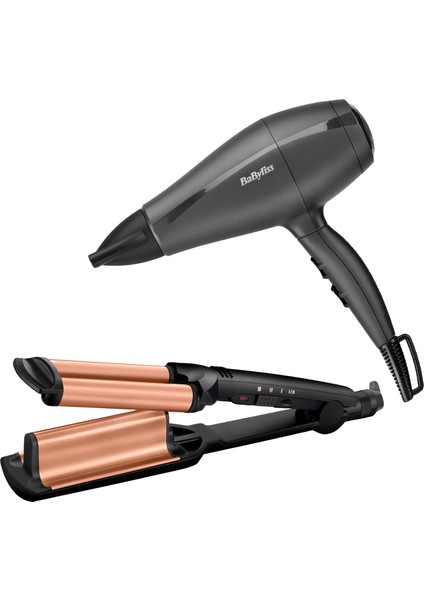 W2447E Deep Waver Su Dalgası Maşası ve 5910E 2000W Saç Kurutma Makinesi Seti