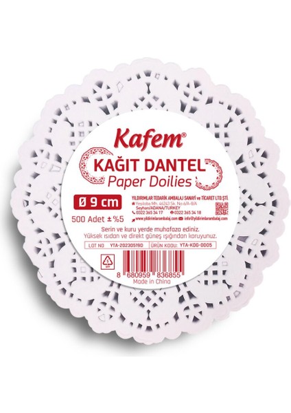 Dantel Kağıt 9 cm 500 Lü x 24 Paket (Koli)