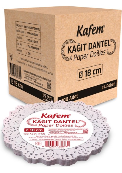 Dantel Kağıt 18 cm 100 Lü x 24 Paket