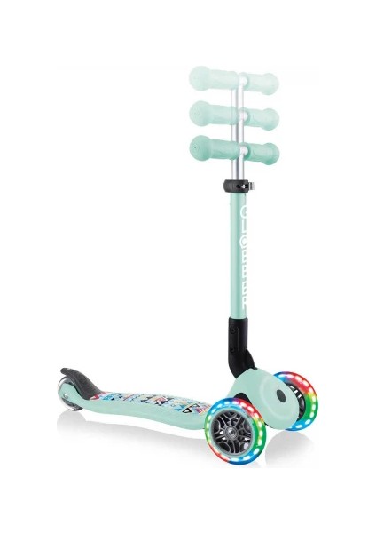 Junıor Foldable Fantasy Işıklı Scooter - Mınt Yesıl