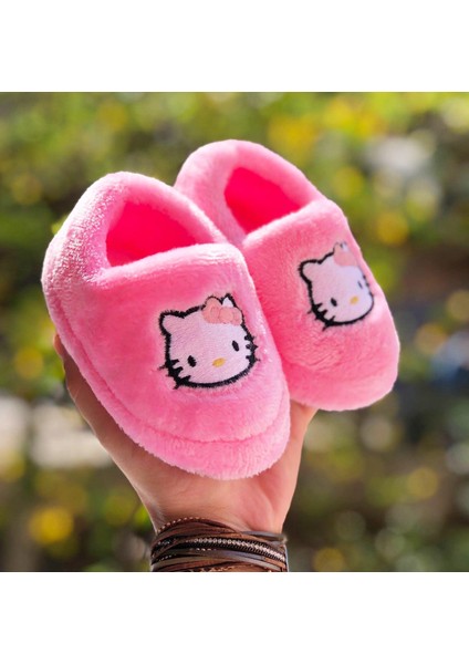 Hellokity Figürlü Kız Çocuk Panduf ,kaydırmaz Taban Ev Ayakkabısı , Anaokulu Kreş Ayakkabısı