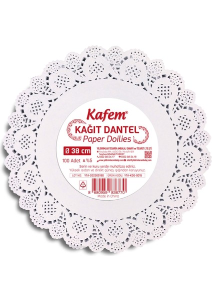 Dantel Kağıt 38 cm 100 Lü x 24 Paket