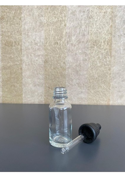 10 ml Şeffaf Cam Şişe Damlalıklı 24 Adet