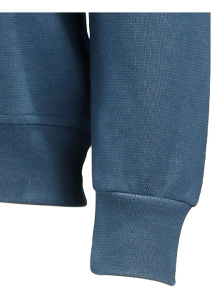 Erkek Standart Fit Bisiklet Yaka Baskılı Pamuklu Mavi Sweatshirt fırsatları