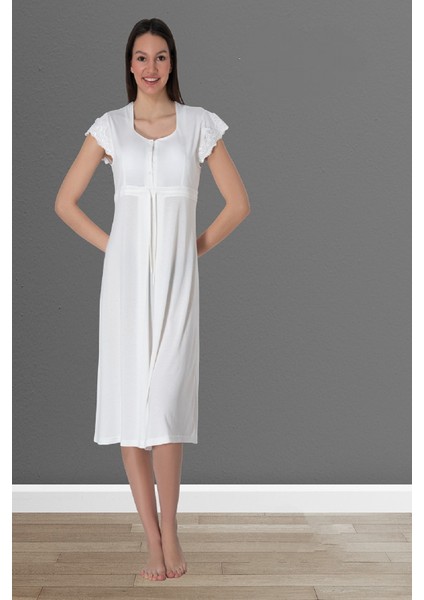 Ekru Hamile Lohusa Gecelik