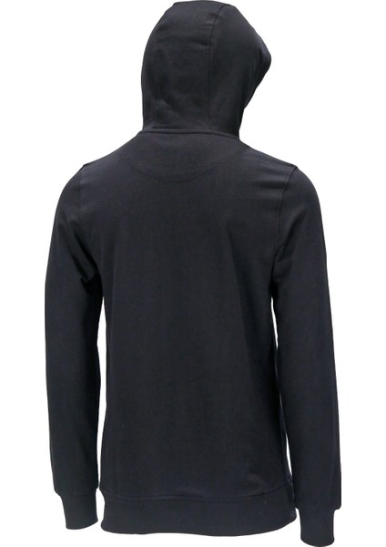 Erkek Standart Fit Kapüşonlu Kabartma Baskılı Siyah Sweatshirt fiyatları