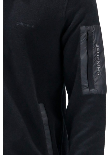 Erkek Standart Fit Kol Cepli Fermuarlı Siyah Sweatshirt modelleri