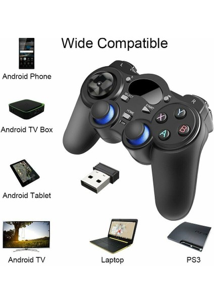 2.4ghz Android Telefon Tablet Tv USB Kablosuz Joystick Oyun Denetleyici Kolu Gamepad Pc Tv Box Ps3