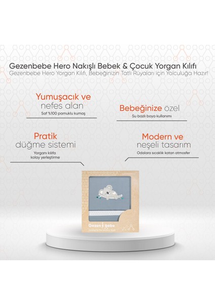 Hero Nakışlı Bebek & Çocuk Yorgan Kılıfı (100x135) Koala fiyatları