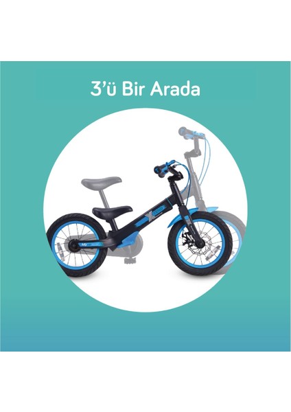 Xtend 3'ü 1 Arada Büyüyen Çocuk Bisikleti, 3-7 Yaş için Dengeden Pedala Eğitim Bisikleti - Blue