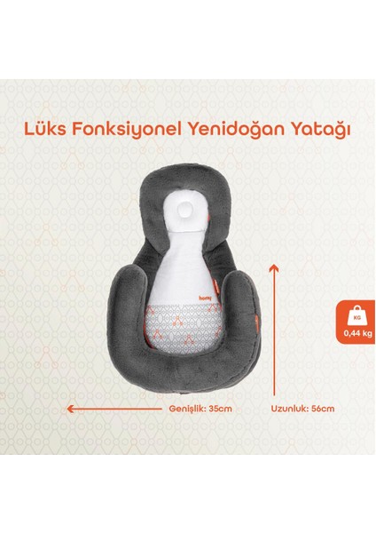 Homy Taşınabilir Yenidoğan Yatağı Charcoal