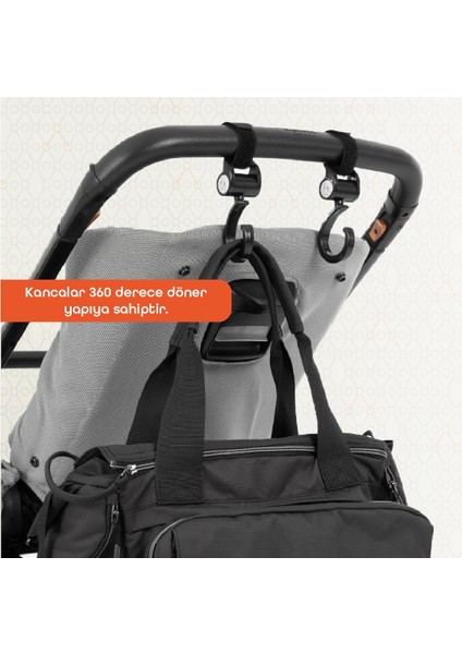 360 Derece Dönebilen Bebek Arabası Kancası