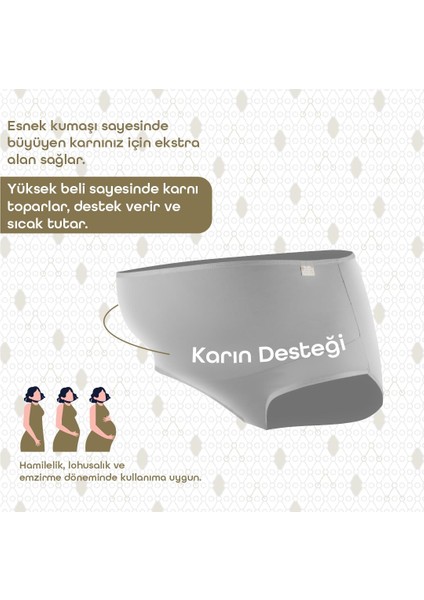 Yüksek Bel Hamilelik ve Lohusalık Külodu Gri indirimleri