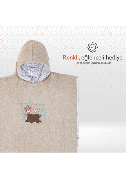 Hero Kahraman Kapüşonlu Havlu Bebek Çocuk Pançosu Teddy