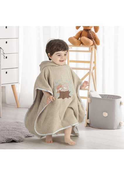 Hero Kahraman Kapüşonlu Havlu Bebek Çocuk Pançosu Teddy