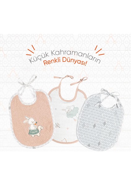 Hero 3'lü Yenidoğan Bebek Önlük Seti Bunny