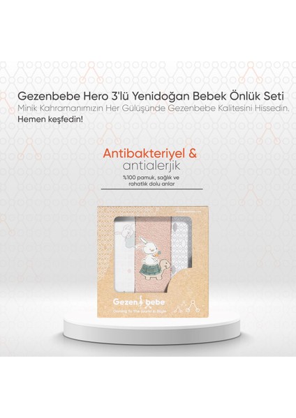 Hero 3'lü Yenidoğan Bebek Önlük Seti Bunny