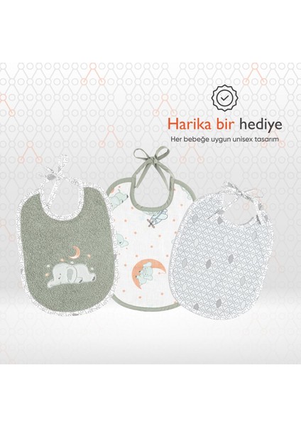 Hero 3'lü Yenidoğan Bebek Önlük Seti Elephant