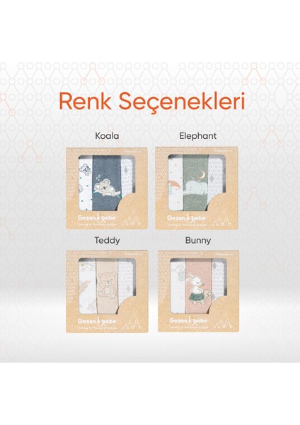 Hero 3'lü Yenidoğan Bebek Önlük Seti Elephant