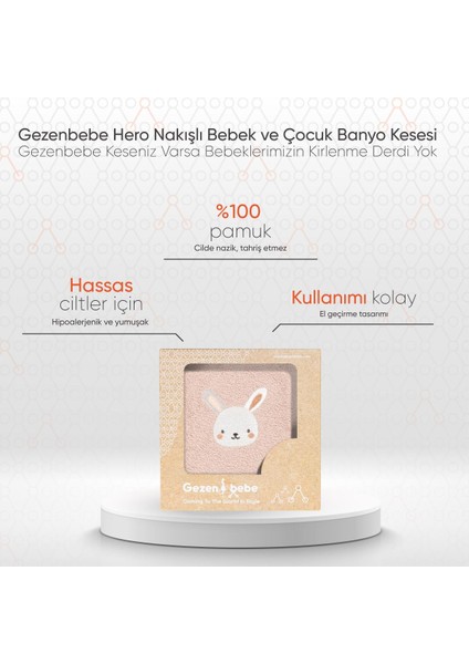 Hero Nakışlı Bebek ve Çocuk Banyo Kesesi Bunny